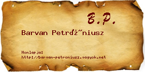 Barvan Petróniusz névjegykártya